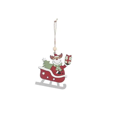 

wendunide christmas decorations home decor Christmas Ornaments Ski Car Wooden Pendant Elk Elderly Ski Pendant ChristmasTree