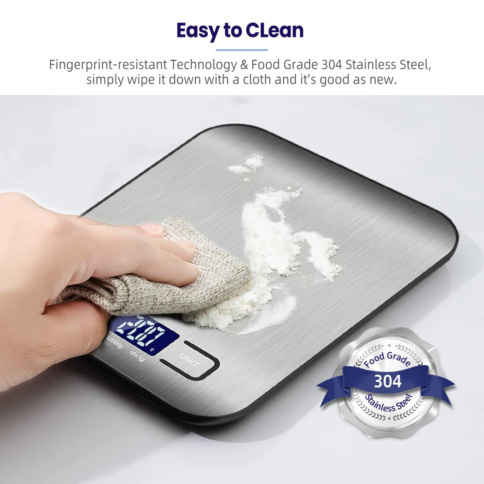 Bn-link 22 Lb Digital Kitchen Scale, Silver photo 2