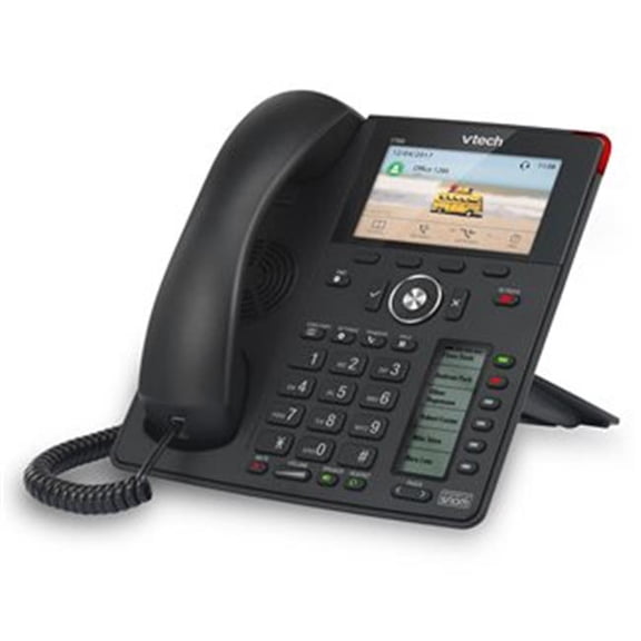 VTech 80-1408-00 12-Line Bluetooth Gigabit ErisTerminal SIP Color Deskset, Black