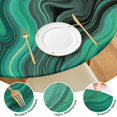 thumbnail image 4 of Green Marble Color Flow Pattern Round Fitted Tablecloth with Elastic Edge,Dining Table Cover Waterproof,Outdoor Round Tablecloth for Camping,Dining,Indoor and Outdoor, 4 of 7