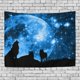 thumbnail image 1 of ABPHQTO Lobo bosque árbol noche luna nebulosa universo galaxia tapiz decoración de pared sala de estar dormitorio tapices DIY 150x225 cm, 1 of 3