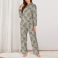thumbnail image 2 of Sigee Sketch Squirrels Linen for Women’s Pajama Sets Long-Sleeved Pjs Sets for Women 2 piece Sleepwear-Large, 2 of 7
