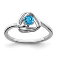 thumbnail image 1 of Diamond2Deal 14k Bague Triangle Topaze en Or Blanc pour Femmes Taille - 7, 1 of 2