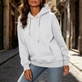 thumbnail image 6 of Yutgune Hoodies For Women Oversized Hooded Sweatshirt Women Kangaroo Pocket Long Sleeve Top, 6 of 9
