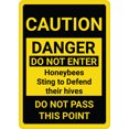 thumbnail image 1 of Caution Do Not Enter Honeybees Sting To Defend Their Hives Sign 12X8 Inches Metal Aluminum Signs, Weather Resistant, Weatherproof, Indoor Or Outdoor, 1 of 6