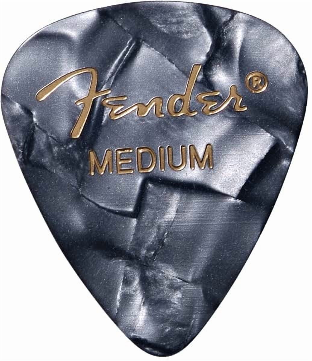 Fender Premium Celluloid 351 Shape Picks, Medium, Black Moto - 36 Pack
