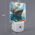 thumbnail image 2 of Cauagu Floral Ship On Ocean Print LED Nightlight,0.5W Night Lights Plug into Wall 1 Pack with Dusk-to-Dawn Light Sensor Soft Glow Lamp for Bathroom Adult Hallway-EU, 2 of 7