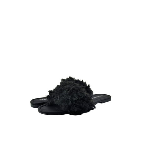 - City Classified Bluebell S Women's Fur Slide Sandals