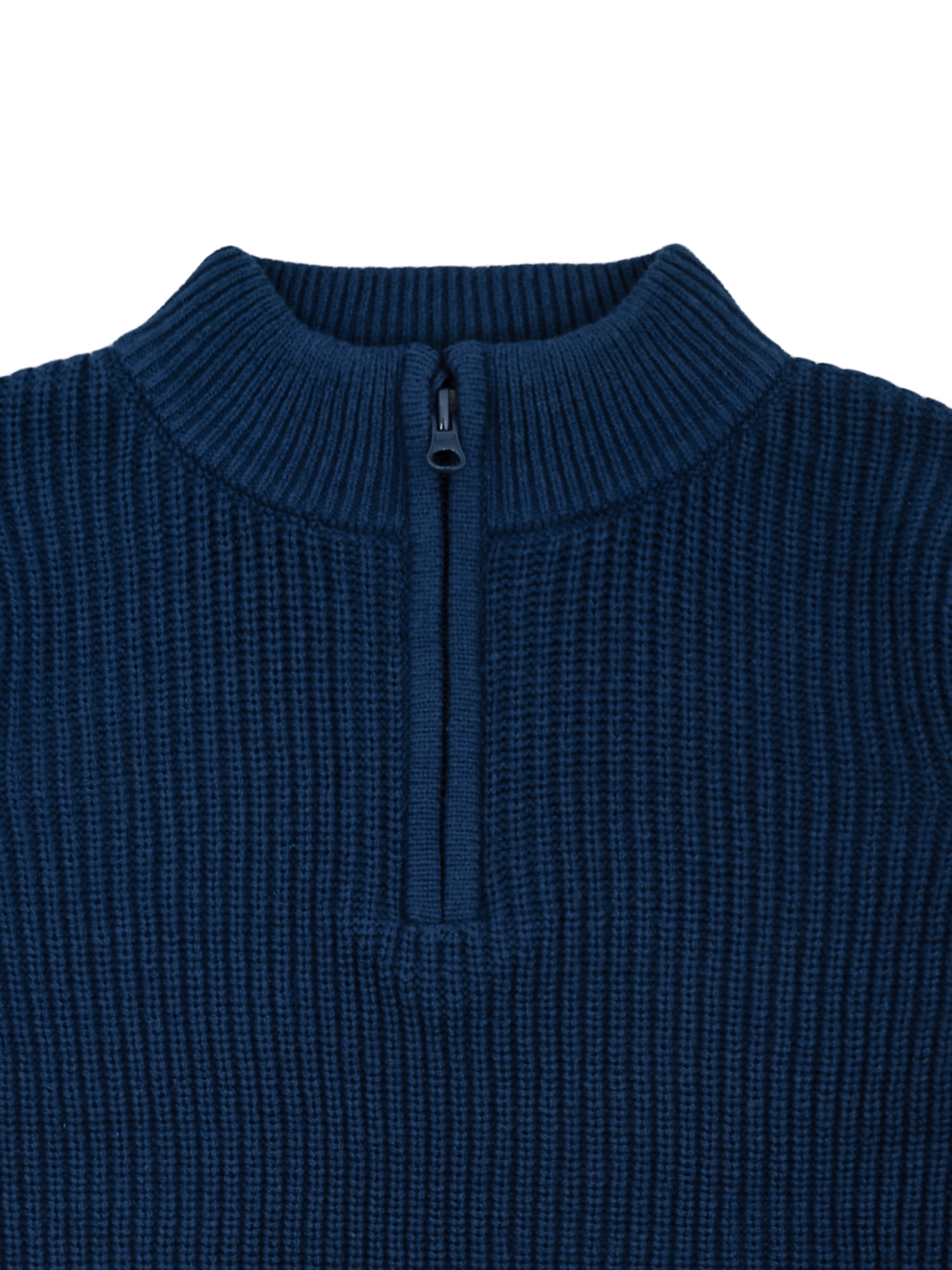 Wonder Nation Boys Quarter Zip Sweater with Long Sleeves, Sizes 4-18