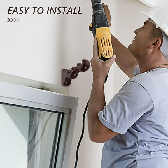 FRCOLOR Wall Mounted Wooden Curtain Bracket with Double Slot 1 Set Wood Rod Holder for Living Room Bedroom