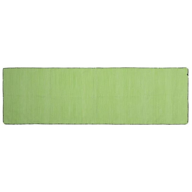 Benjara BM225559 2.5 x 8 ft. Rectangular Cotton Runner with Ribbed Details, Green