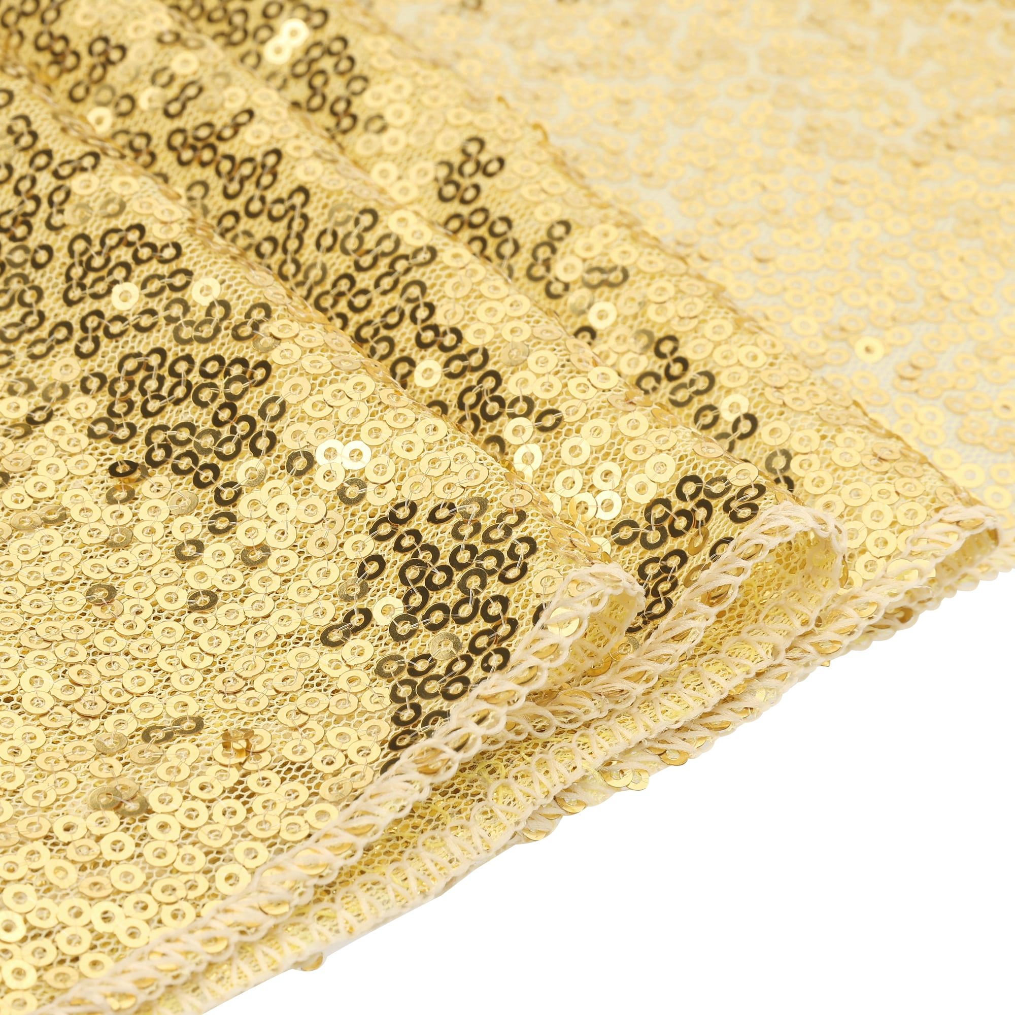 Unique Bargains Sequin Table Runner, Gold, 12" W x 108" L