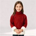thumbnail image 5 of KAUOD Girls Ribbed Knit Crew Neck Sweater Long Sleeve Fleece Lined Thermal Pullover Tops Kids Winter Thick Shirt Clothes, 5 of 8