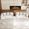 thumbnail image 2 of Rophefx 177.7" Oversized Curved Sectional Sofa for Living Room with 29.2" Deep Seats, Movable Coffee Table with USB, No Assembly, Beige Chenille, 2 of 7