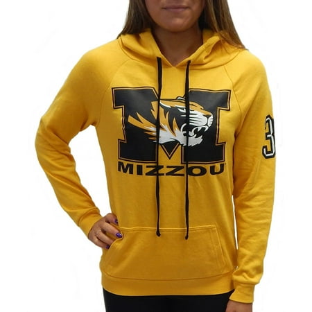 Tiger Athletic Sweatshirt - University of Missouri Mizzou Tigers Officially Licensed Logo Womens Junior Fit Pullover Hooded Shirt French Terry Hoodie (X-Small)
