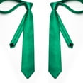 thumbnail image 6 of Mens Green Ties Formal Necktie and Pocket Square Cufflinks Sets Solid Color Satin Neckties Wedding, 6 of 7