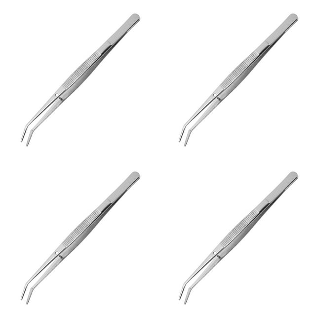 Stainless Steel Tweezers, Curved Serrated Tip Multipurpose Sewing Machine Tweezers for Craft Repairing, Sewing Machine, Stamp Beads Jewelry Tools 1/2/3/4/5/6PCS