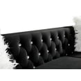 thumbnail image 4 of 3 Seater Velvet Crystal Buckle Uphostered Sofa with 2 Plush Pillows, Modern Living Room Couch with Removable Cushion and Crystal Feet, Black, 4 of 7
