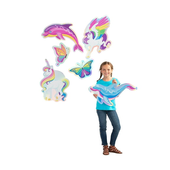 Rainbow Sparkle Hanging Decorations - 6 Pieces