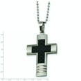 thumbnail image 2 of Chisel Stainless Steel Brushed & Polished w/Carbon Fiber Inlay Cross Necklace, 2 of 3
