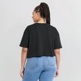 thumbnail image 7 of Women's Fanatics Black Los Angeles Lakers Elements Super Soft Boxy Cropped T-Shirt, 7 of 7