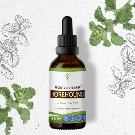 Horehound Tincture Alcohol Extract, Organic Horehound (Marrubium vulgare) Dried Herb 2 oz