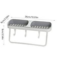 thumbnail image 3 of kkbbma under $5 Dual Compartment Soap Dish Sponge Holder with Hook for Bathroom Shower Kitchen Wall Mounted Shower Soap Holder, 3 of 6