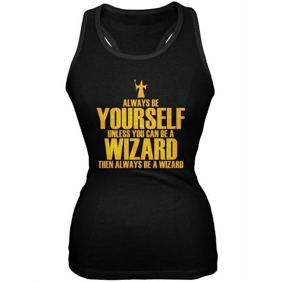 Always Be Yourself Wizard Black Juniors Soft Tank Top - Large