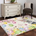 thumbnail image 3 of Easter Grey Bunny Area Rugs 4'x6', Washable Small Throw Rugs for Office Bathroom, Spring Vintage Colorful Eggs Flower Indoor Outdoor Rug Non-Slip Low Pile Carpet Runner Reversible Floor Mats, 3 of 8