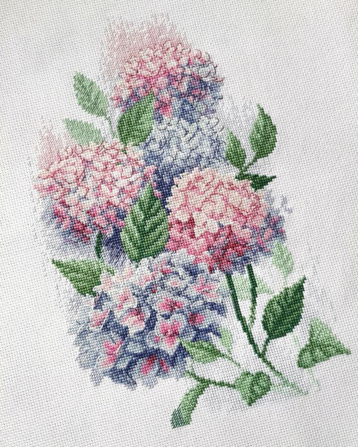 RIOLIS Counted Cross Stitch Kit 8.25"X11.75"-Graceful Hydrangeas