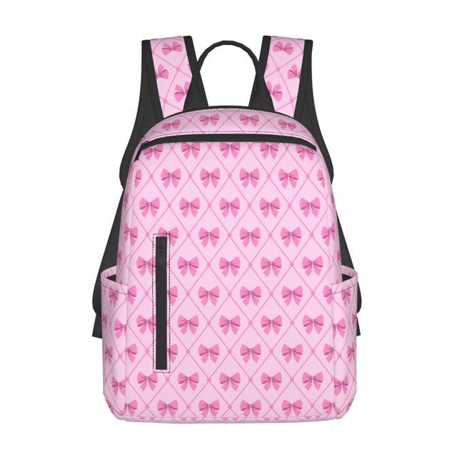 Disketp Pink bows Mochila Ligera e Impermeable, Mochila de Día Resistente para Viajes, Senderismo y Uso Diario para Hombre y Mujer