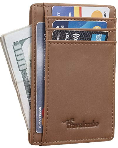 Medium Size-Crazy Horse Front Pocket Minimalist Leather Slim Wallet 