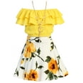 thumbnail image 2 of Big Girl 3 Pieces Ruffle Top Skirt Necklace Summer Clothing Skirt Set Outfit Outfit Yellow WT 10 JKS 2130S BNY Corner, 2 of 4
