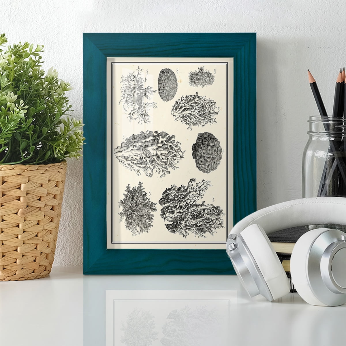 Aegean Collection IV -Framed Print w/glass-Ocean Blue