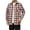 Orange, variant on Men Fashion Square Print Lightweight Breathable Long Sleeve Lapel Shirt Purple 4XL