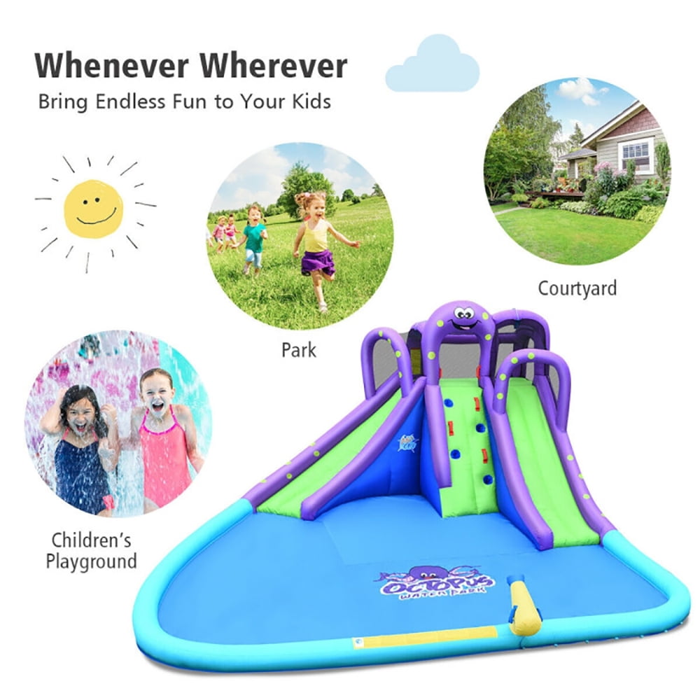 Aimee Lii Inflatable Water Park Mighty Bounce House with Pool and 780W Blower, Bounce House Water Slide for Kids 5-10