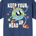 thumbnail image 2 of Positive Vibes Cartoon Earth Keep Your Head Up Men's Navy Heather T-Shirt-Medium, 2 of 4