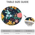 thumbnail image 6 of Round Tablecloth with Elastic Edge and Floral Pattern, Water-Resistant Polyester Cover for Indoor and Outdoor Tables, Fits 44-52 Inch, 6 of 7