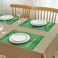 thumbnail image 3 of Green Christmas Snowflake Pattern Summer Placemats Table Placemats Set Of 4-Linen Kitchen Washable Placemats Table Mats 11.8"x17.7" Non-Slip Heat Resistant, 3 of 6