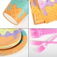 thumbnail image 4 of 100Pcs Ice Cream Party Supplies, Include Plates and Napkins, Cups, Plastic Cutlery, Ice Cream Theme Birthday Decorations, 4 of 8