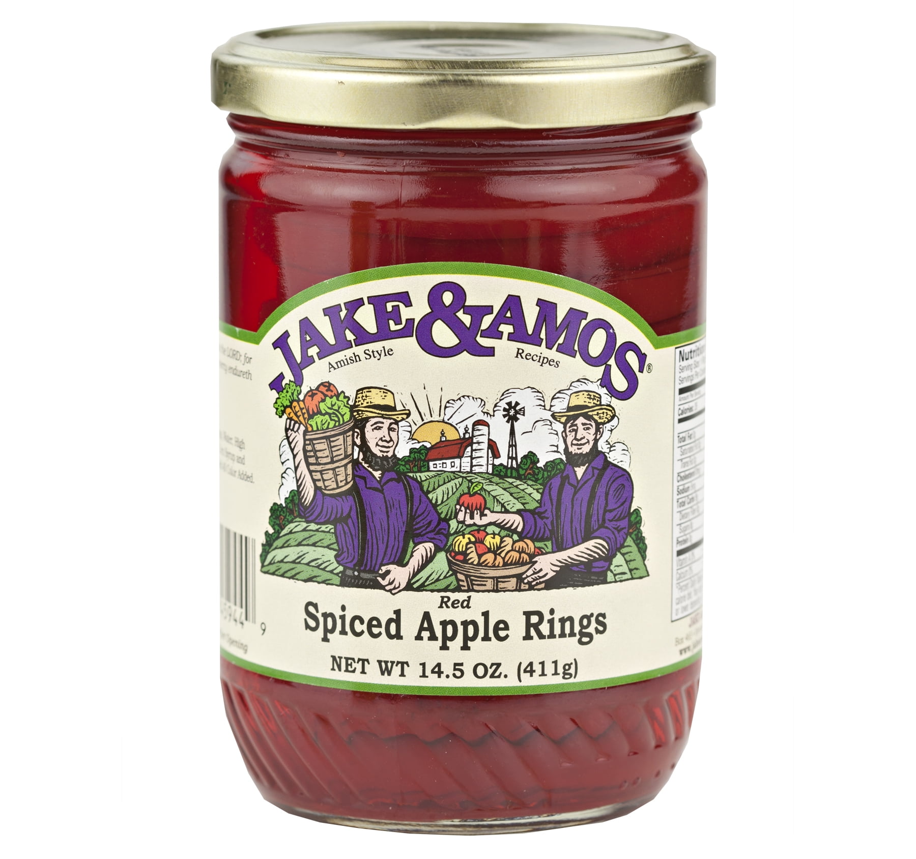 Jake & Amos Spiced Red Apple Rings 14.5 oz (2 Jars)