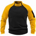 thumbnail image 2 of S-4X Plus Size Fleece Sweatshirts for Men with Zipper Mock Neck Shirts Big & Tall Pullover Slim-Fit Color-Block Warm Hiking Cargo Sweatshirt Tops, 2 of 8