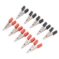 thumbnail image 2 of 20 Pcs Crocodile Clip Red and Black 1cm Opening Electrical Test Clamp Stainless Steel Battery Cable Clips, 2 of 12