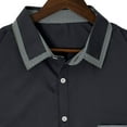 thumbnail image 4 of UQJfacai Mens Short Sleeve Button Down Shirts Summer Color Block T-Shirts Collared Bussiness Casual Blouse with Pocket S-3XL, 4 of 8