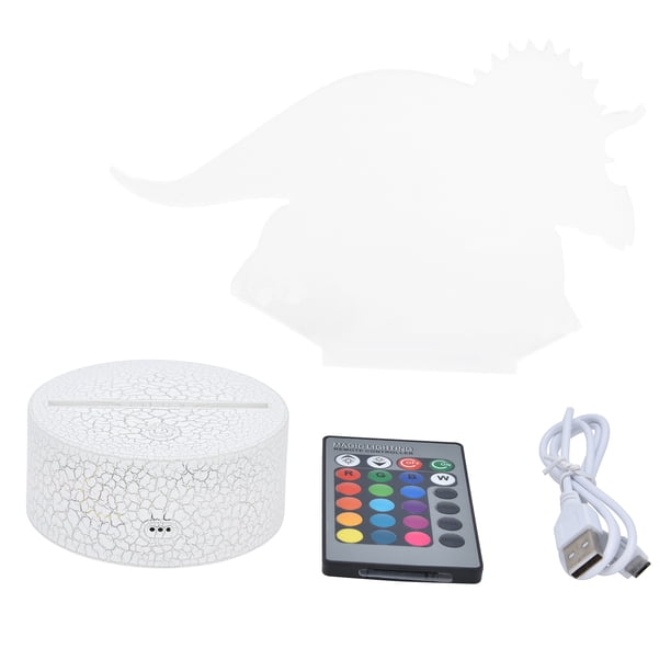 Lámpara RGB, 4 Modos Patrón De Dinosaurio Luz De Mesa De Ahorro De Energía Para Dormitorio Para Niños Para Regalo De Cumpleaños Para Habitación De Niños Para El Hogar Fyydes Dinosaur Light