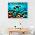 thumbnail image 2 of Orinice Sea Turtle Tropical Fish Coral Reef Fine Art Aesthetic Poster & Print Wall Painting for Classroom Kitchen Office Farmhouse Bathroom Room Decor Pictures Wall Art Painting Print On Canvas, 2 of 6
