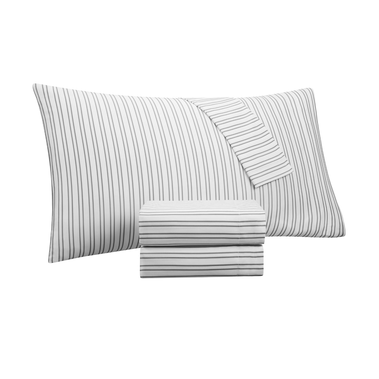 Serta Simply Clean 7-Piece Billy Neutral Textured Stripe Bed in a Bag, King