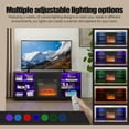 thumbnail image 3 of Fireplace TV Stand with LED Light for 60" TV, Wood TV Console Entertainment Center for Living Room, with Charging Outlet, Glass Shelves, Virtual Flame Fireplace, Media Console, Black, 3 of 8