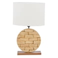 thumbnail image 2 of Baxton Studio Budalin Wood & White Linen Lamp, 2 of 4