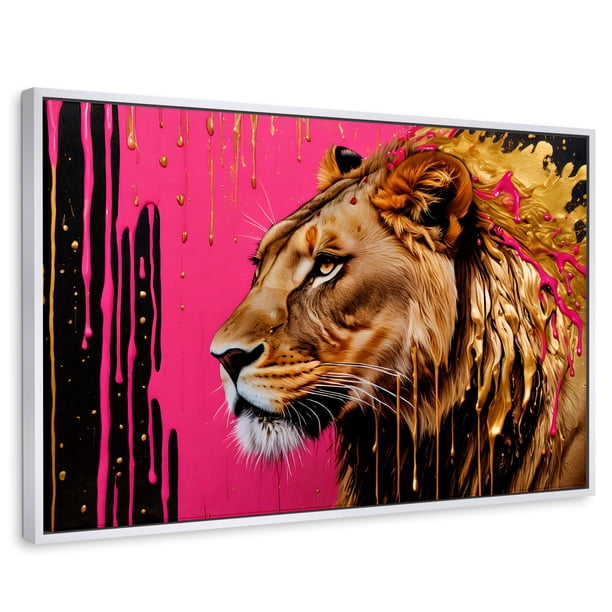 Cuadro Decorativo Marco Flotante Melena Majestuosa 90x60 Canvas Revolution Marco Blanco